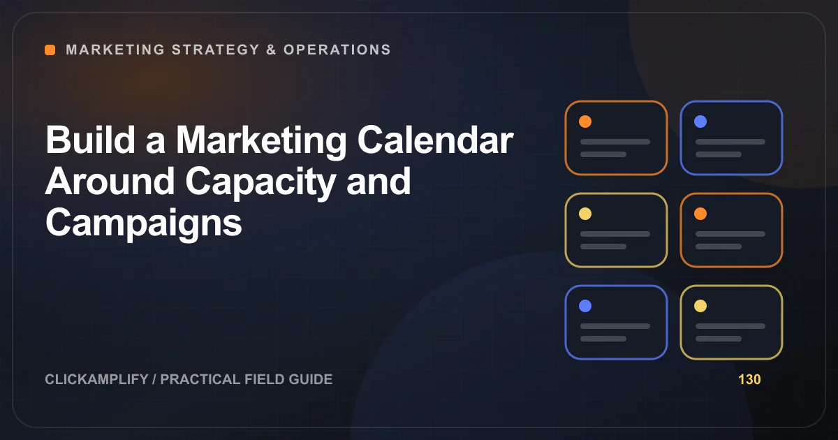 Editorial illustration for a capacity-aware marketing calendar by ClickAmplify