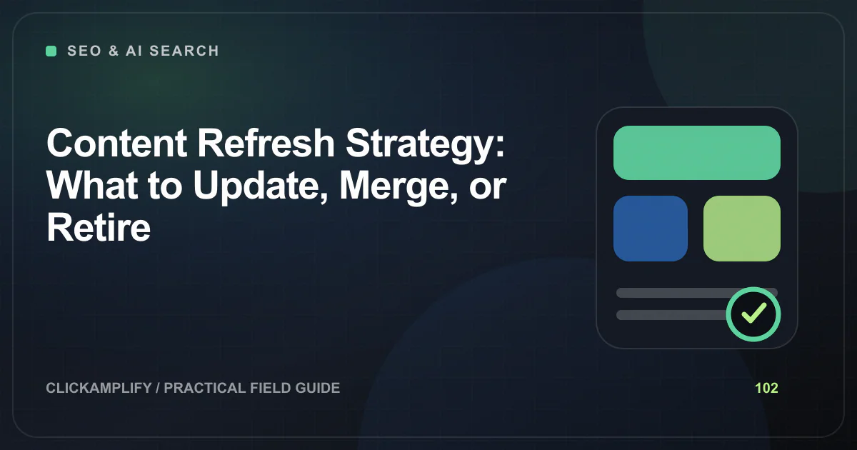 Editorial illustration for a content refresh strategy by ClickAmplify