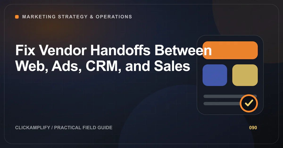 Editorial illustration for marketing vendor handoffs by ClickAmplify