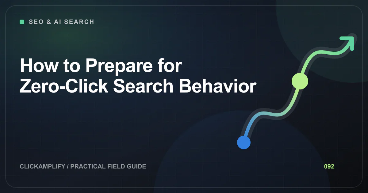 Editorial illustration for zero-click search behavior by ClickAmplify