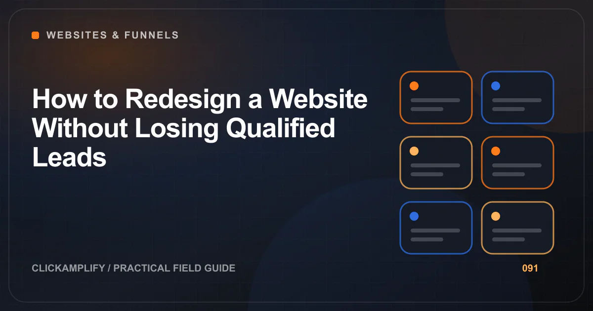 Editorial illustration for a conversion-safe website redesign by ClickAmplify