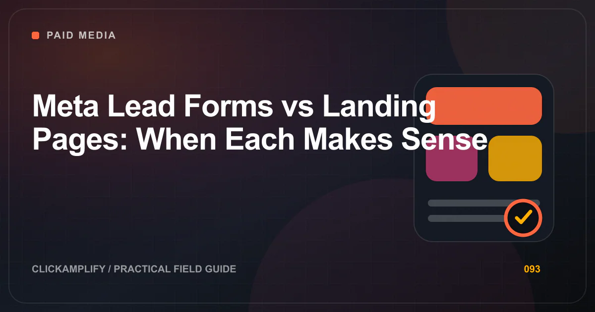 Editorial illustration for Meta lead forms and landing pages by ClickAmplify