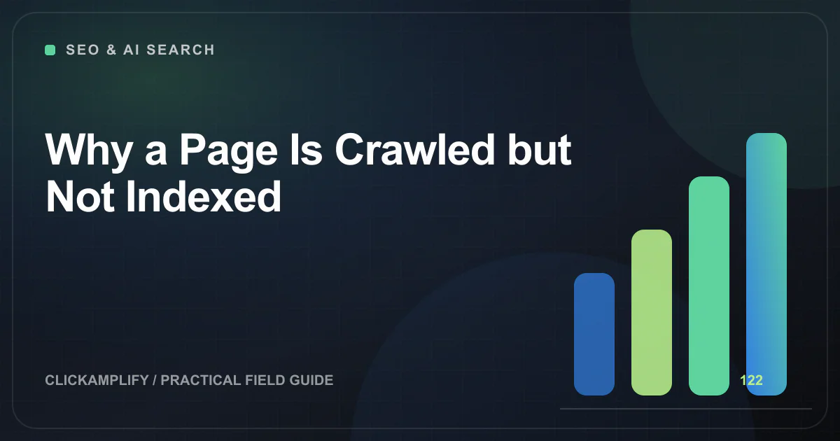 Editorial illustration for crawl and index diagnosis by ClickAmplify